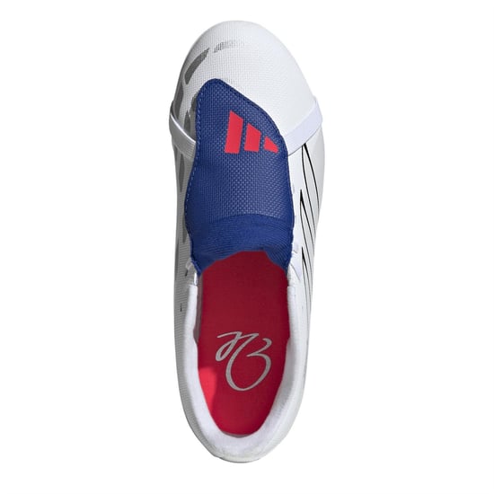Boys adidas Predator Club Firm Ground Football Boots in White/Blue - Image 4