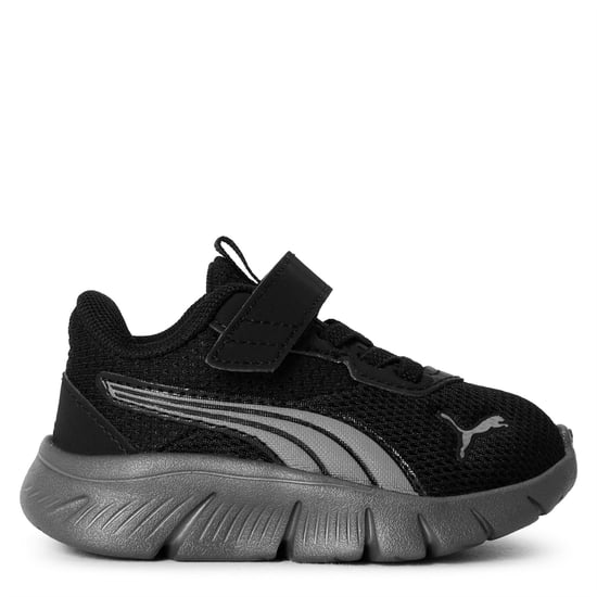 Boys Puma Kids Flexfocus Modn Low Top Trainers in Blk/Silv/Gry - Image 1