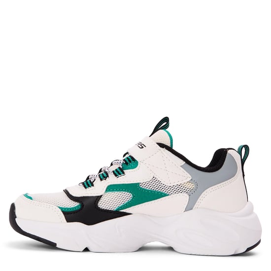Boys Skechers Staminaairy in White/Green - Image 2