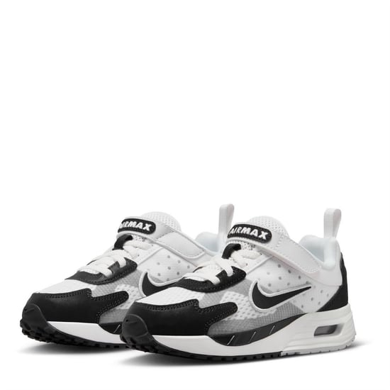 Boys Nike Air Max Solo Lace Up Road Sneakers in White/Black-Pur - Image 3