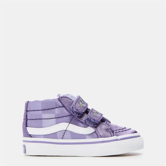 Boys Vans Sk8 Mid Reissue V Satin Rose Hi Top Sneakers in Purple/White - Image 1