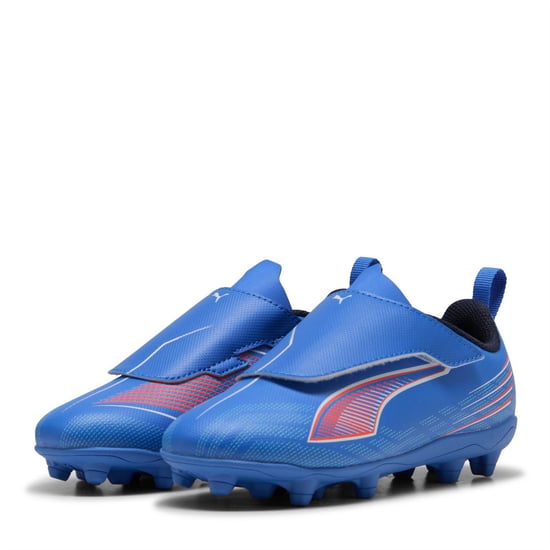 Boys Puma Kids Ultra 6 Play V Firm Ground Football Boots in Ultra Blue Wh - Image 1