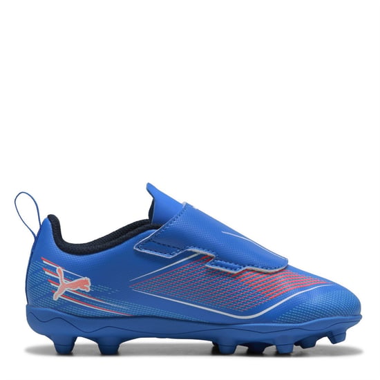 Boys Puma Kids Ultra 6 Play V Firm Ground Football Boots in Ultra Blue Wh - Image 4