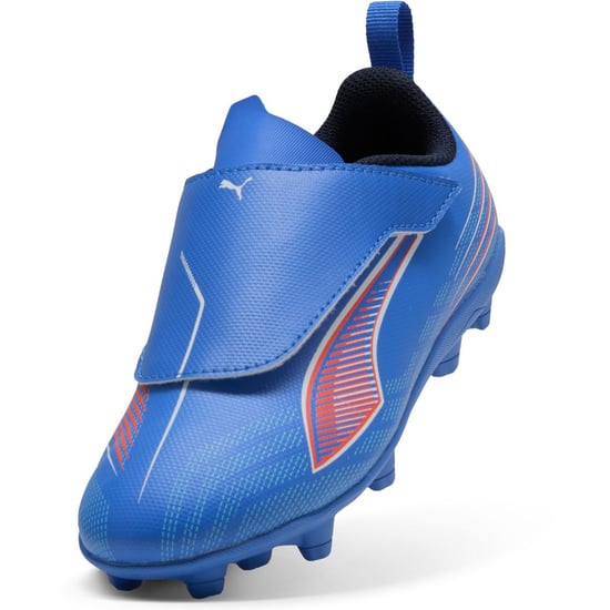 Boys Puma Kids Ultra 6 Play V Firm Ground Football Boots in Ultra Blue Wh - Image 6