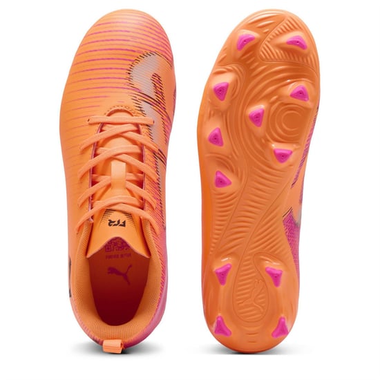Boys Puma Kids Future 8 Play Firm Ground Football Boots in Ht Fr-Blk-Rvsh - Image 3