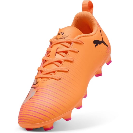 Boys Puma Kids Future 8 Play Firm Ground Football Boots in Ht Fr-Blk-Rvsh - Image 6