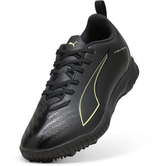Boys Puma Ultra 6 Play Astro Turf Football Boots in Blk-FL-GrnTrrn - Image 6
