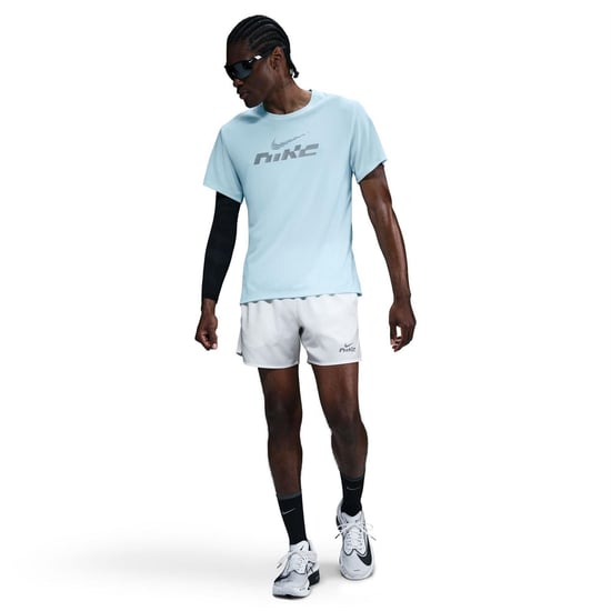Men's Nike M Nk Df Uv Mile in Glacier Blue/Re - Image 3