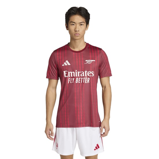 Men's adidas FC 2025 2026 Pre Match Jersey in Red/Orange - Image 3