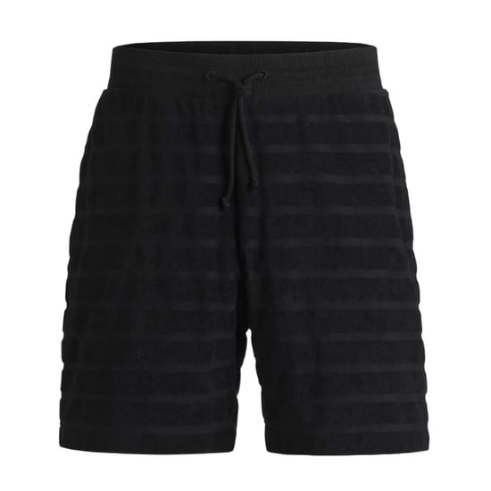 Hugo Heren Katoenen Gestreepte Relaxed Fit Casual Shorts (Zwart) - Image 1