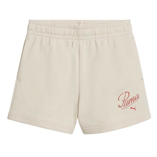 Puma Fleece-shorts med tryck för barn (Alpine White) - Image 1