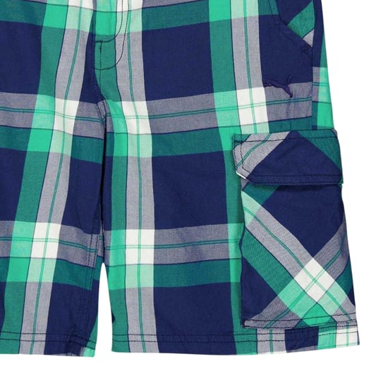 Puma Cargoshorts i rutmönster för barn/ungdomar (Grön) - Image 3