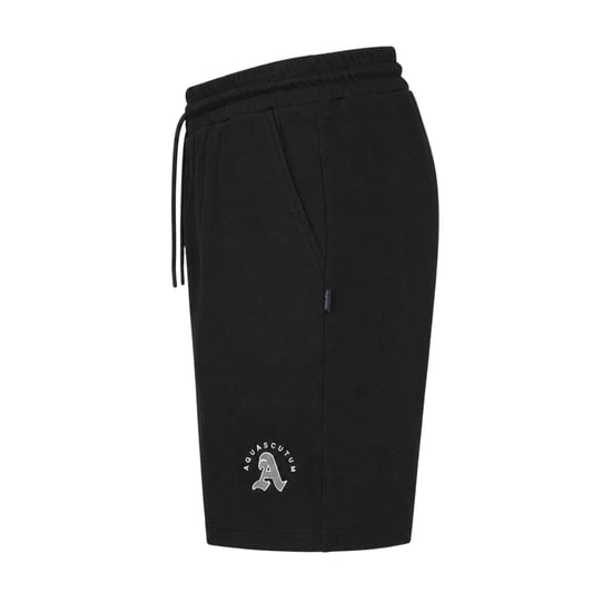 Aquascutum Mens Classic Logo Drawstring Waist Sweat Shorts (Black) - Image 3
