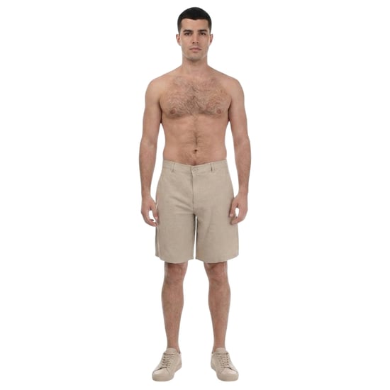 Armani Exchange Mens Linen Rayon Twill Shorts (Beige) - Image 5
