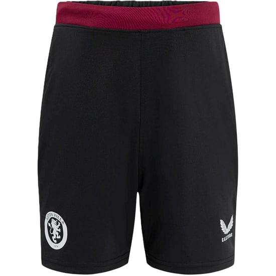 Castore Aston Villa FC-voetbalshorts voor kinderen (Zwart) - Image 1