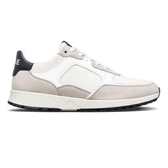 Boys CLAE Low Top Trainers in White/Navy - Image 1