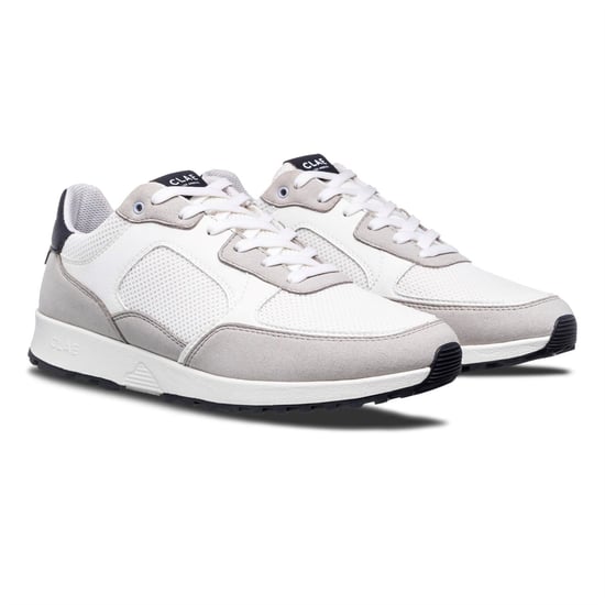 Boys CLAE Low Top Trainers in White/Navy - Image 2