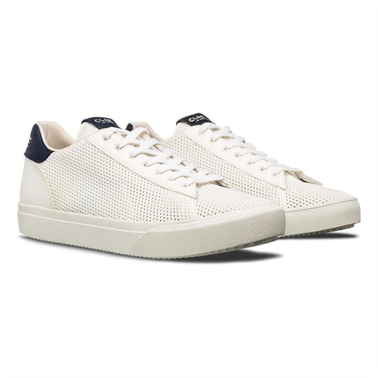Boys CLAE Low Top Trainers in Wht/Navy/Cactus - Image 2