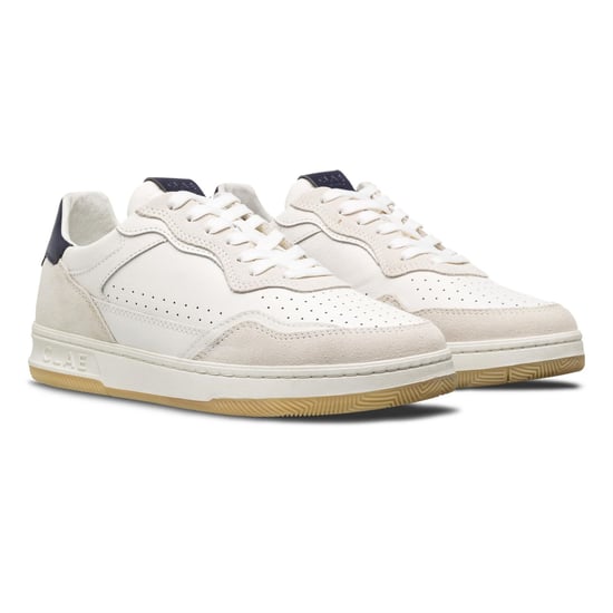 Boys CLAE Kids Low Top Trainers in Wht/Nvy/Gum - Image 2