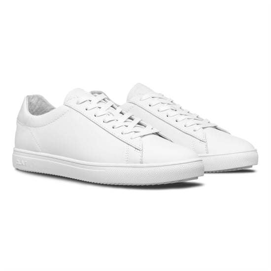 Boys CLAE Kids Low Top Trainers in Triple Wht/Lth - Image 2