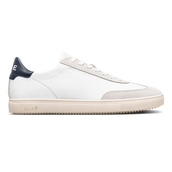 Boys CLAE Low Top Trainers in Wht/Lth/Navy - Image 1