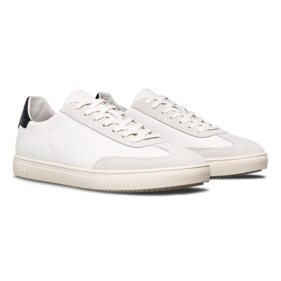 Boys CLAE Low Top Trainers in Wht/Lth/Navy - Image 2
