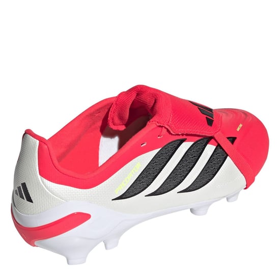 Boys adidas Pred .3 Firm Ground Lace-Up Sneakers in Red/Blk/White - Image 4