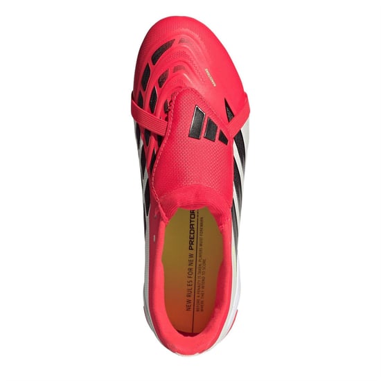 Boys adidas Pred .3 Firm Ground Lace-Up Sneakers in Red/Blk/White - Image 5