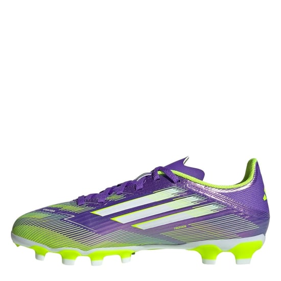 Boys adidas F50 League Juniors Multi Ground Football Boots in Purple/White - Image 2