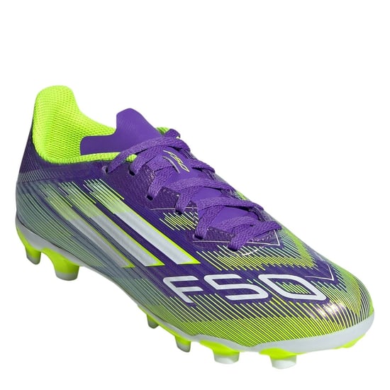 Boys adidas F50 League Juniors Multi Ground Football Boots in Purple/White - Image 3