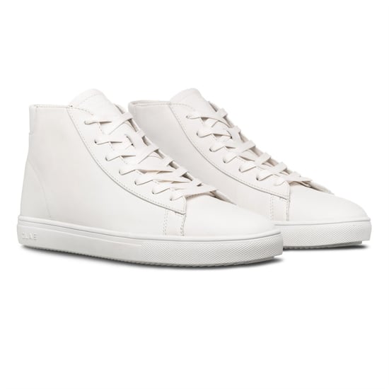 Boys CLAE Kids Low Top Trainers in Triple Wht/Lth - Image 2