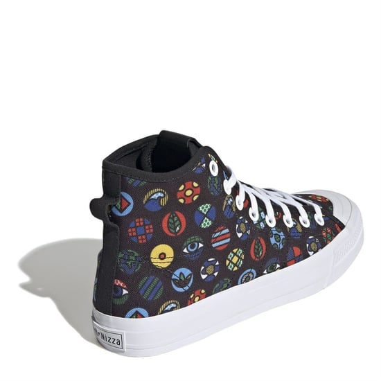 Boys adidas Originals Nizza Hi-Top Sneakers in Black/Wht/M - Image 4