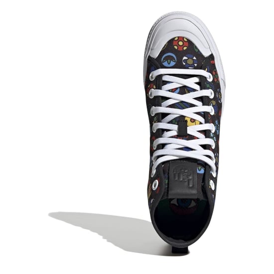 Boys adidas Originals Nizza Hi-Top Sneakers in Black/Wht/M - Image 5