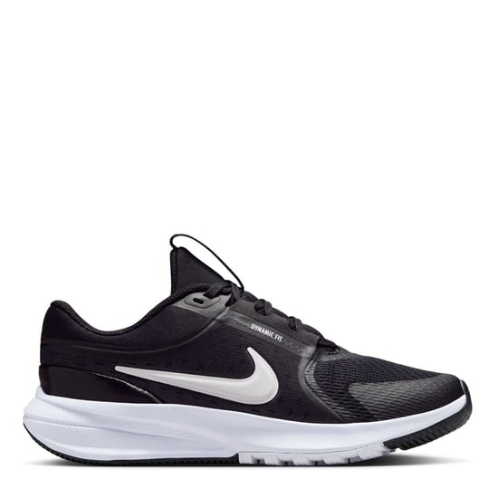 Boys Nike Star Run Lace-Up Low Top Sneakers in Black/White - Image 1
