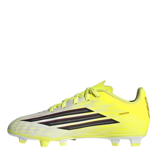 Boys adidas F50 Messi Club Juniors Firm Ground Football Boots in Solar Yellow - Image 2