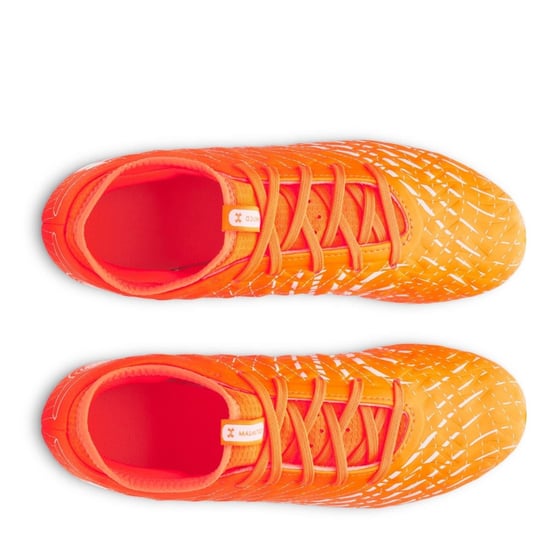 Boys Under Armour Magnetico Club Juniors Firm Ground Football Boots in Orange/White - Image 4