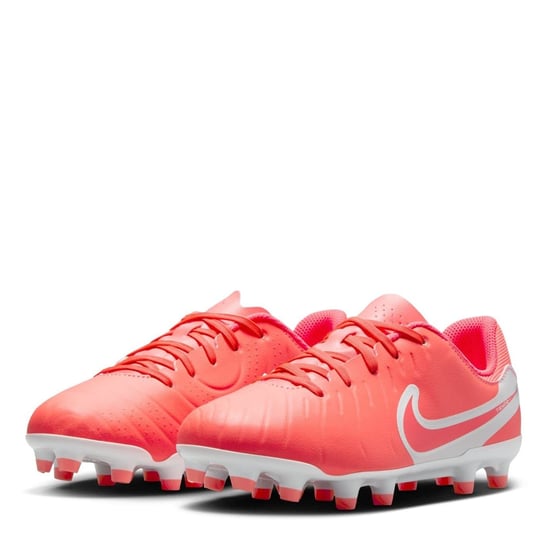 Boys Nike Tiempo Legend 10 Academy Juniors Firm Ground Football Boots in Red/White - Image 4
