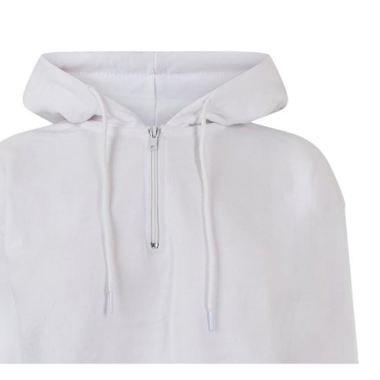 Miso Enfärgad kort hoodie för kvinnor/damer (Vit) - Image 3