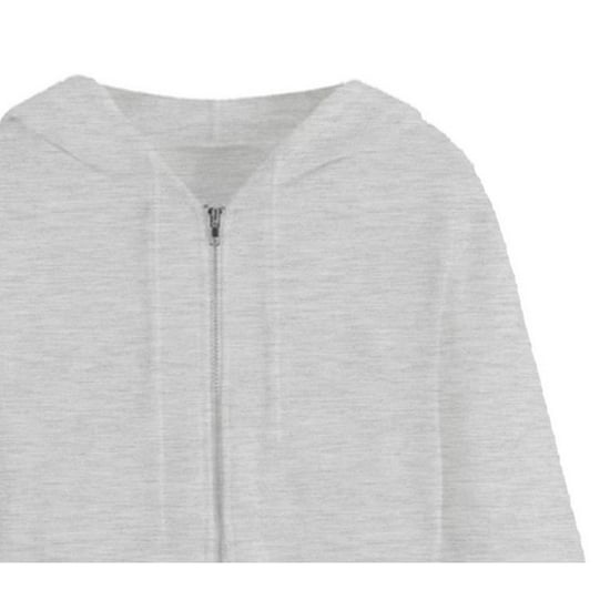 Miso Relaxed Fit Crop Hoodie för dam och dam (Grått) - Image 3