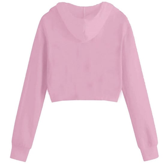 Miso Relaxed Fit Crop Hoodie för dam och dam (Rosa) - Image 2