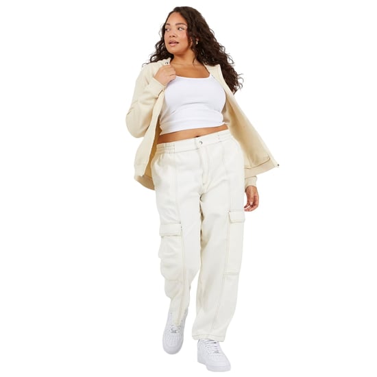 Brave Soul Hoodie met doorlopende rits voor dames in grote maten (Steen) - Image 1
