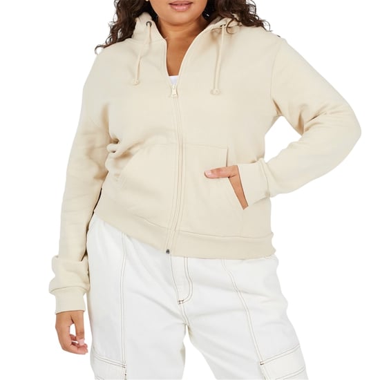 Brave Soul Hoodie met doorlopende rits voor dames in grote maten (Steen) - Image 2
