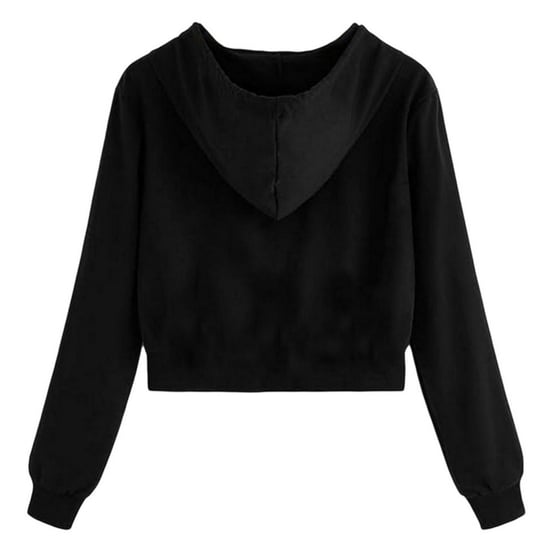 Miso Crop Hoodie för dam och dam (Svart) - Image 2