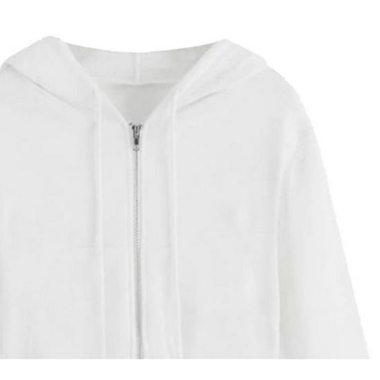 Miso Relaxed Fit Crop Hoodie för dam och dam (Vit) - Image 3