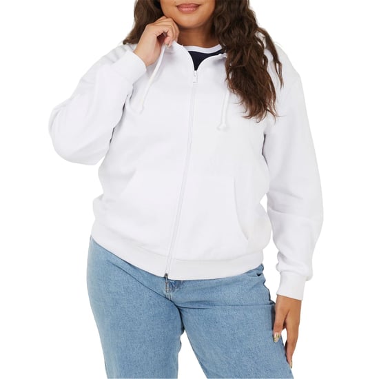 Brave Soul Hoodie met doorlopende rits voor dames in grote maten (Wit) - Image 2