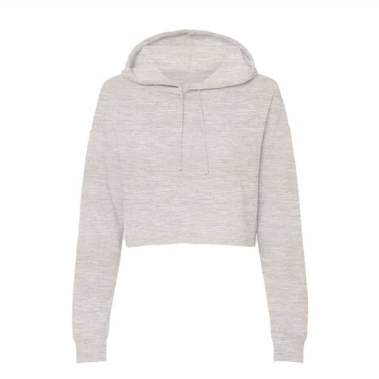Miso Kort hoodie i marl för kvinnor/damer (Havregrynsgröt) - Image 1