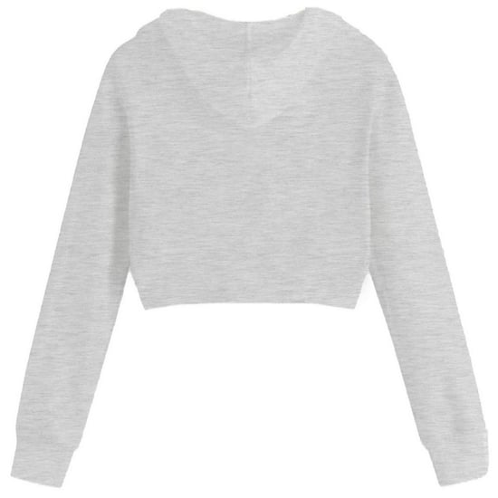 Miso Enfärgad kort hoodie för kvinnor/damer (Grått) - Image 2