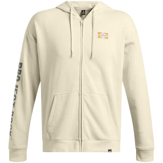Under Armour Heren-hoodie met 'Project Rock'-print, relaxte pasvorm en doorlopende ritssluiting (Bruin) - Image 2