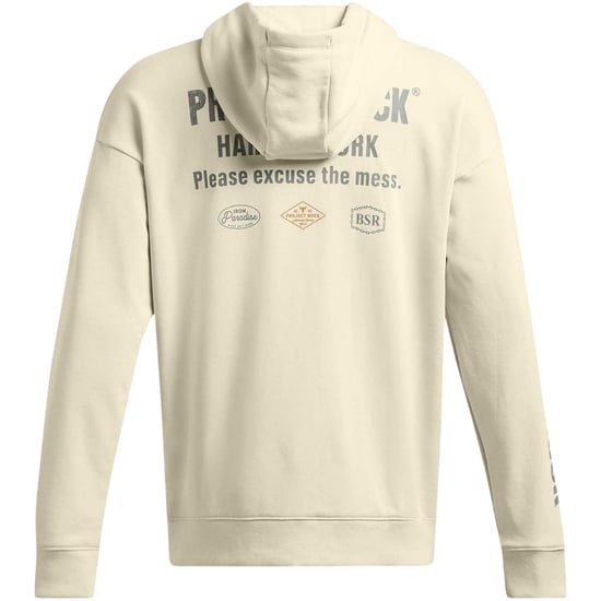 Under Armour Heren-hoodie met 'Project Rock'-print, relaxte pasvorm en doorlopende ritssluiting (Bruin) - Image 3