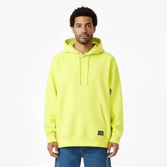 Dickies Herenhoodie met capuchon, relaxte pasvorm en trekkoord (Kalk) - Image 3